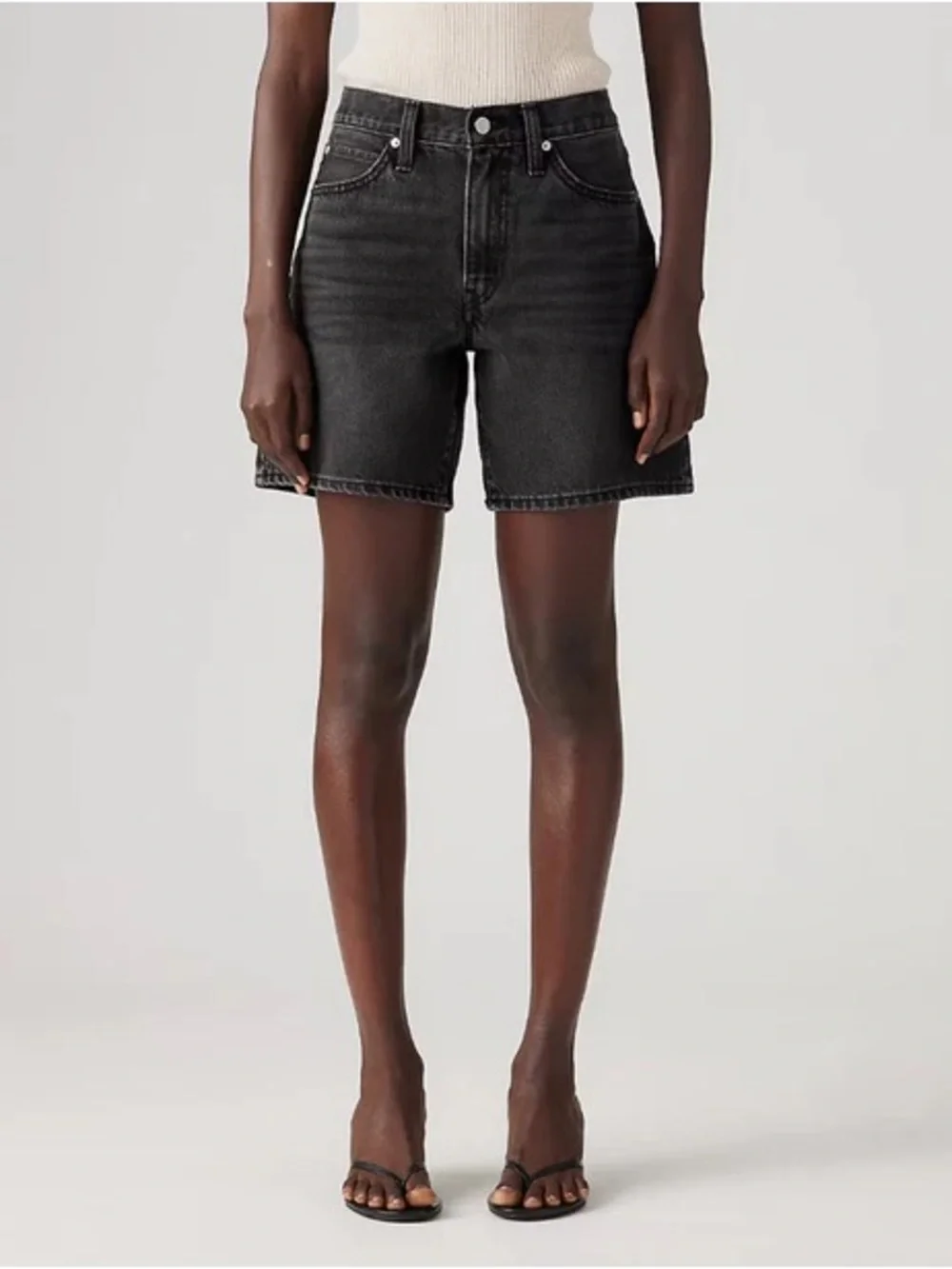 Levi's '94 Baggy Mid-Rise Black Denim Jeans Shorts Size 29 8
